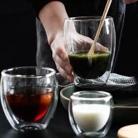 ราคา QIQI แก้วกาแฟ แก้วสองชั้น แก้ว แก้วใสสองชั้น แก้วน้ำ Double Wall Glass ใส่ได้ทั้งร้อนเย็น แก้วใส (7058050760)