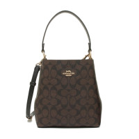 ราคา กระเป๋าถือ COACH แท้ ทรง Bucket รุ่นใหม่ หายาก สายหนังแท้ สีสวย COACH 2312 TOWN BUCKET BAG IN SIGNATURE COATED CANVAS Brown สีน้ำตาล (5020172630)