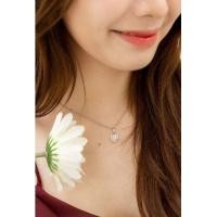 ราคา สร้อยคอเงินแท้s925จี้เพชรสวิสฝังคริสตัลแท้ชุบทองคำขาว18k (17573065082)