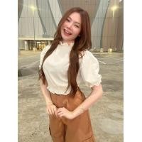 ราคา GoodLucky Maccaroni เสื้อครอปคอจั๊มแขนตุ๊กตา จั๊มเอว (17405266726)
