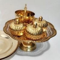ราคา ชุดทองเหลืองตักบาตร ตลับฟักทอง 3 นิ้ว ดตกเหลี่ยมฉลุ 10 นิ้ว ขันตักบาตร 4 นิ้ว (6745458453)