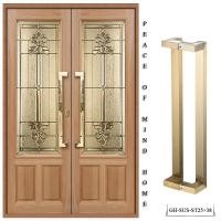 ราคา ราวจับประตูสแตนเลส ที่จับประตูบานเลื่อน มือจับประตูกระจก ลูกบิดประตูไม้ สี สีทองด้าน รุ่น 600 800 1200 มม (21263620973)