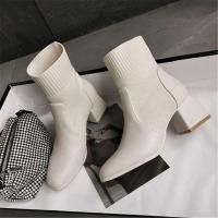 ราคา รองเท้าหุ้มข้อแบบสไตล์เกาหลี สไตล์อังกฤษ รองเท้าผู้หญิง รองเท้าบูท รองเท้าส้นสูง (21024080331)