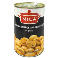 ราคา ไมก้า เห็ดแชมปิญองในน้ำเกลือ 400 กรัม Champignon Mushroom Whole in Brine 400g Mica brand (20572412147)