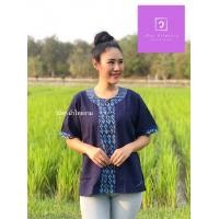 ราคา เสื้อผ้าฝ้าย เสื้อพื้นเมืองใส่สบายแบบล้านนาเชียงใหม่ สีน้ำเงินเข้มแต่งด้วยผ้าแถบลายตะของามขนาด ใส่สบายไม่ร้อน ใครใส่ก็น่าฮัก (13377986426)