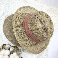 ราคา 106 หมวกสาน หมวกสานวัสดุธรรมชาติ หมวกปีกกว้าง หมวกสานทรง Dumont (10580203551)