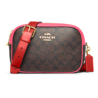ราคา กระเป๋าถือ COACH แท้ รุ่นใหม่ Coated canvas ลาย Signature สายหนังแท้ปรับได้ น่ารัก COACH CA547 JAMIE CAMERA BAG IN SIGNATURE COATED CANVAS Watermelon (121995586)