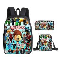 ราคา Roblox peripheral cartoon printed backpack shoulder bag pencil case three piece set can be customized (20585414610)