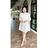 ราคา 544 Bชุดเดรสสาวอวบ ชุดออกงาน ชุดทำงานแขนยาวรุ่นแขนชีฟองอก38 46 (19319494444)