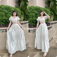 ราคา เซ็ท 2 ชิ้น ผ้าไหมอิตาลีสีพื้น เสื้อครอปรูดหน้า แขนตุ๊กตา ปลายแขนจั้ม แผ่นหลังสม็อค กระโปรงเอวสม็อครอบ มีซับใน (19726304084)