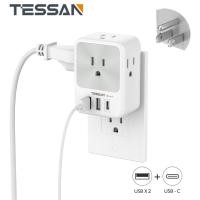 ราคา Multi Plug In Electrical Outlet with Surge ProtectorElectric Socket Outlet Plug With Usb Multiple Outlet Splitter Electric Multi Outlet Plug Expander for Home Office Kitchen (20723249102)