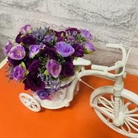ราคา กระถางจักรยาน พร้อมดอกไม้ปลอม กุหลาบ คอสมอส ทายตะวัน (17453413988)