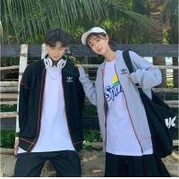ราคา ADIDASสำหรับผู้ชายและผู้หญิงเสื้อแจ็คเก็ตแฟชั่นสไตล์เกาหลีหลวมอเนกประสงค์ (21042113340)