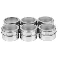 ราคา 6pcs set Clear Lid Magnetic Spice Jar Stainless Steel Spice Sauce Storage Container Pots Kitchen Condiment Holder Houseware (11309984651)