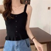 ราคา Ann fashion เสื้อกล้าม เสื้อสายเดี่ยวไหมพรม แต่งกระดุมหน้า ชายเสื้อระบาย ผ้าร่องไหมพรม มี7สี ผ้ายืดหยุ่นใส่สบาย 403 (14540913215)