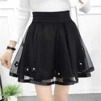 ราคา กระโปรงจีบสำหรับผู้หญิง2022ฤดูใบไม้ผลิและฤดูร้อนใหม่เอวสูงเข้าได้กับทุกชุดกระโปรงสุ่มทรงเอกระโปรงลูกไม้ตาข่ายสีดำ (13540063454)