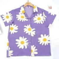 ราคา พร้อมส่ง เสื้อเชิ้ตคอปกเเฟชั่นลายดอกไม้ เสื้อเชิ้ตเเขนสั้น ลายดอกเดซี่ ลำลองสไตล์เกาหลี (19685638234)