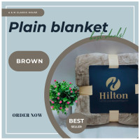 ราคา ็Hilton Plain blanket ผ้าห่มนาโนสีพื้น 6 ฟุต ขนาด 180x200 ซม เกรดพรีเมี่ยม งานป้าย Hilton เนื้อผ้านุ่ม อบอุ่น รู้สึกสบาย สวย หรูสไตล์โรงแรมและรีสอร์ท (15912331334)
