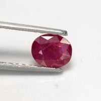 ราคา 1 25 ct พลอยแท้ พลอยแดง Red Ruby เผาเก่า แอฟริกา ทรงไข่ สีแดง (20909062246)