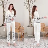 ราคา ป้าย Arabella เซทสูทสีขาวงานพิมพ์ลายสวยๆ บุซับอย่างดี (20481780290)