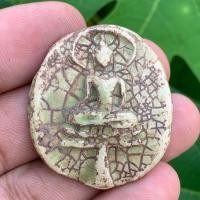 ราคา พระขุนแผนใบพุทรา กรุวัดชัยใหญ่มงคล อยุธยา เนื้อกระเบื้องเคลือบโบราณ พระมหาเถรคันฉ่องปลุกเสก (17144454637)