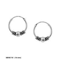ราคา Silver thai 925 sterling silver 1 2 x 14 mm silver hoop bali earrings เงินแท้ 925 1 2 x 14 มม เงินต่างหูห่วงบาหลี (1622610374)