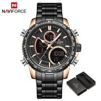 ราคา NAVIFORCE Men Digital Watch Casual Stainless Steel Analog Wristwatch Quartz Waterproof Watches Fashion Business Chronograph Military Multifunctional Clock NF9182 (20767478800)