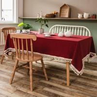 ราคา ผ้าปูโต๊ะสีแดงฝ้ายลินินเทียมขนาด4 6 8 10 140X300ผ้าปูโต๊ะแบบหนาพู่สีทึบแบบเรียบง่ายผ้าปูโต๊ะสี่เหลี่ยมสำหรับโต๊ะทานอาหาร8ที่นั่งผ้าทอผ้าปูโต๊ะผ้าโต๊ะคริสต์มาสสีแดงผ้าปูโต๊ะตรุษจีน (20796173097)