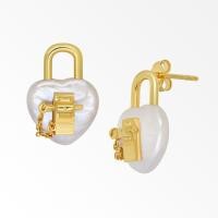 ราคา A CEMI Heart Lock Pearl Earring ต่างหูมุกแท้ ต่างหูเงินแท้ ชุบทอง 18K โรสโกลว์ (9554627192)