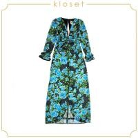 ราคา Kloset Rose Meo Maxi Dress With Ruffle PF20 D016 ชุดเดรส ชุดเดรสแขนยาว ชุดเดรสยาว ชุดเดรสผ้าเลื่อมพิมพ์ลาย ชุดเดรสแฟชั่น (10614845678)