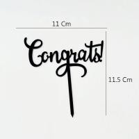 ราคา ป้ายปักเค้กวันเกิดอะคริลิค Congrats สินค้าพร้อมส่งนะคะ (19241023724)
