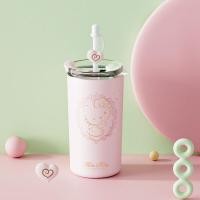 ราคา Hello Kitty ถ้วยเก็บอุณหภูมิแก้วแบบมีหลอดกันความเย็นผ้าตาข่ายความจุมากสแตนเลสสีแดง (19692191460)