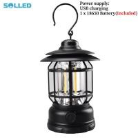 ราคา SOLLED กลางแจ้งซังโคมไฟตั้งแคมป์แสงย้อนยุคแบบพกพาตั้งแคมป์ LED โคมไฟฉุกเฉินแขวนเต็นท์แสงสำหรับสวนตั้งแคมป์แสง (14914496476)