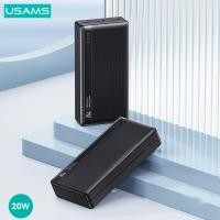 ราคา ธนาคารพลังงานแบบชาร์จเร็ว20000mA PD20W USAMS ประเภท C พอร์ต2USB รองรับการชาร์จเร็วสำหรับ PD20w QC3 0 100 ของแท้ (20732968862)
