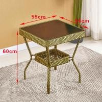 ราคา โต๊ะสนามกระจก โต๊ะกาแฟกลางแจ้ง Patio Round Bistro Table กลม Metal Frame Tempered Glass Top For Balcony Backyard Lawn Balcony Pool (20456227469)
