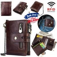 ราคา Rfidกระเป๋าหนังฃชายกระเป๋าใส่เหรียญขนาดเล็กผู้ถือบัตรมินิChain PORTFOLIO Man PortomoneeชายMin Walet (5862932353)