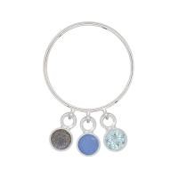 ราคา A CEMI Aurora Ring Blue Topaz Blue Chalcedony Labradolite แหวนพลอยแท้ Blue Topaz Blue Chalcedony Labradolite แหวนเงินแท้ ชุบทอง 18K (7487912830)