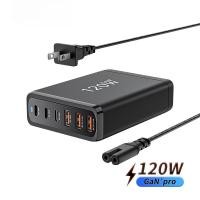 ราคา ที่ชาร์จเดสก์ท็อป ที่ชาร์จเร็ว หัวชาร์จเร็ว หัวชาร์จ 120W GaN3 Pro USB C Charger 6 Ports Desktop Fast Charger for MacBook Pro Air iPhone 13 12 iPad Pro Samsung Galaxy (21186765869)