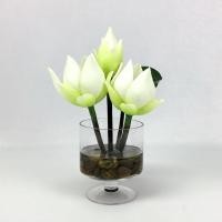ราคา แจกันดอกบัวประดิษฐ์ ดอกบัวพร้อมแจกัน ดอกบัวปลอมบูชาพระ (12296603423)