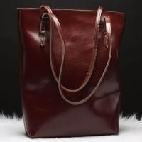 ราคา กระเป๋าถือสตรีของแท้หนังนุ่มขนาดใหญ่ Tote กระเป๋าสะพายไหล่ร้อนสีแดงไวน์ (12720763)