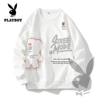 ราคา เสื้อกันหนาวผู้ชาย PLAYBOYเสื้อยืดคอกลมแขนยาวเสื้อกันหนาวผู้ชายฤดูใบไม้ร่วงเสื้อกันหนาวสีขาว (16905899250)