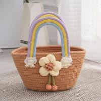 ราคา กระเป๋าสุภาพสตรี Sunflower Cotton Rope กระเป๋าสานฟาง Cloudy น่ารักร้อยกระเป๋าถือสายรุ้งพร้อมกระเช้าของขวัญมือ (20171354262)