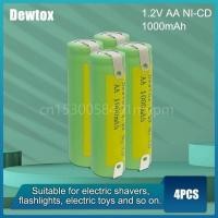 ราคา 1 2V AA 1000mAh Ni Cd Rechargeable Battery AA Batteries with welding tabs For Philips Electric Toothbrush Shaver (16701040290)