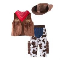 ราคา 5Pcs Baby Boys Cowboy Costume Halloween Dress Up Set Theme Party Cosplay Performance Costumes Birthday Gift 1 7 Years Western Denim Suit Denim Vest Set (20793086548)