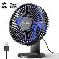 ราคา SmartDevil Small Desk Fan USB Fan with Strong Airflow 4 Speeds Portable Desktop Table Fan Adjustment Personal Mini Fan Quiet Operation for Home Office Car Outdoor Travel Black (19111582537)