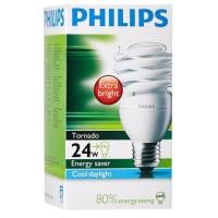 ราคา หลอดไฟ 24W หลอดประหยัดไฟ หลอดฟิลิปส์ หลอดขั้วเกลียว E27 Philips หลอดทอร์นาโด Tornado แสงขาว แสงวอร์ม 24วัตต์ หลอดเกลียว (11676521890)