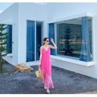 ราคา newlooksbkk SALSA FRINGE DRESS เดรสคอวีลึก มีดีเทลจับจีบช่วงอก ทรงซิปข้าง ด้านหลังมีตัวปรับความยาวสายได้น๊า (7661996259)