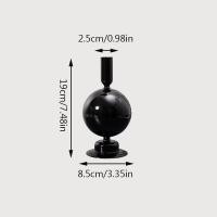 ราคา เชิงเทียนเชิงเทียนตกแต่งบ้านแก้วทรงกลมเชิงเทียนเชิงเทียนสีดำแจกันสำหรับดอกไม้โต๊ะโบราณ (20495461813)