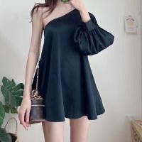 ราคา เดรสผู้หญิง เดรสออกงาน เปิดไหล่ข้างเดียว (20874845674)