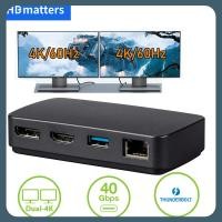 ราคา Thunderbolt 3 Dock 4 In 1ของแท้4K60Hz คู่เชื่อมต่อ Thunderbolt 3 3เป็น HDMI 2 0 Displayport 1 2 RJ45 USB (19794724537)